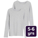 M&S Heatgen Thermal Tops Grey Marl Kids Thermal Top 5-6 Years