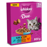 M&S Whiskas 1+ Adult Complete Dry Cat Food Duo Surf & Turf 800g- Buy online at McGrocer