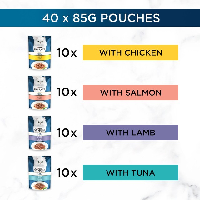 Gourmet Perle Delighters Collection in Gravy wet cat food 40x85g, UK version