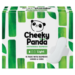 The Cheeky Panda Light Bamboo Core Period Pads 15 Pack