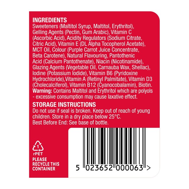 Natures Aid Multivitamin Jelly Beans Strawberry Flavour 60 Pack, imported from the UK