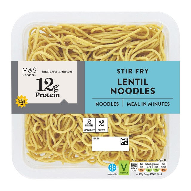 M&S lentil noodles with turmeric 275g, imported from the UK