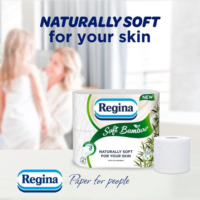 Regina Soft Bamboo toilet roll 4 Rolls, imported from the UK