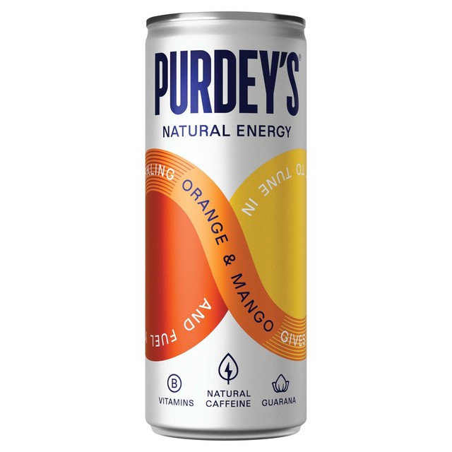 Purdey's Orange & Mango energy drink 330ml - British product