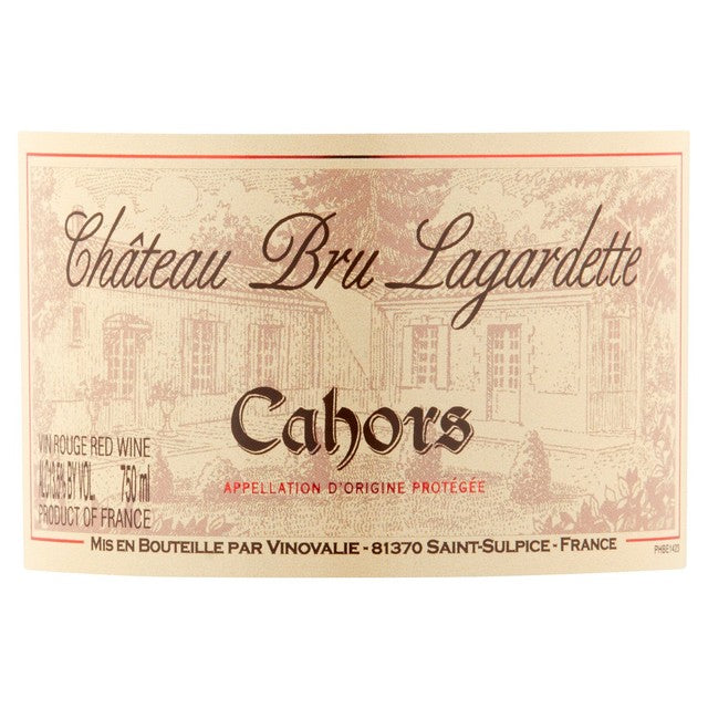 Ch Bru Lagardette Cahors red wine 75cl - British product
