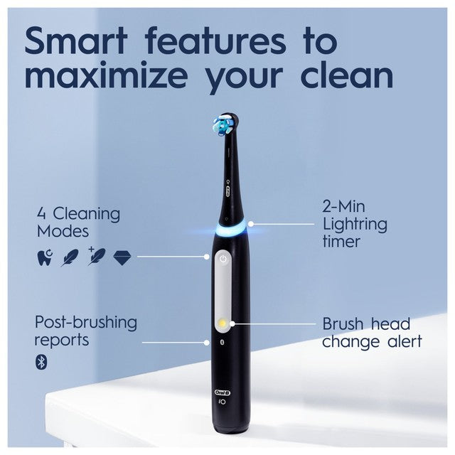 Oral-B iO4 Black & White electric toothbrush duo pack, imported from the UK