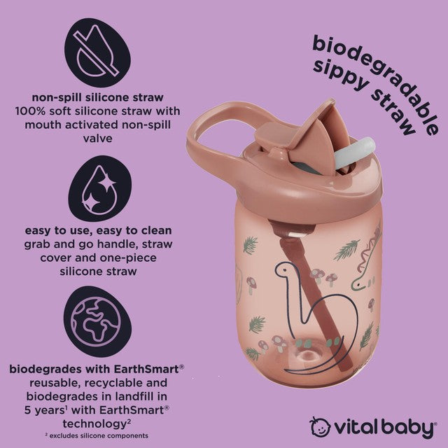 Vital Baby sippy straw cup natural berry 350ml (British brand)