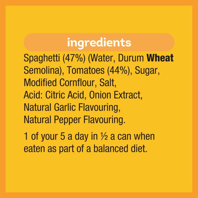 Heinz Spaghetti in Tomato Sauce 400g Canned Tin, UK version