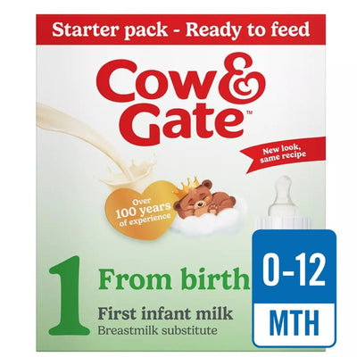 M&S Cow & Gate First Infant Milk Formula From Birth 6 x 70ml Starter Pack- Buy online at McGrocer
