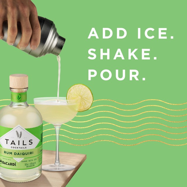 Tails Classic Bacardi Rum Daiquiri premixed cocktail 500ml (British brand)