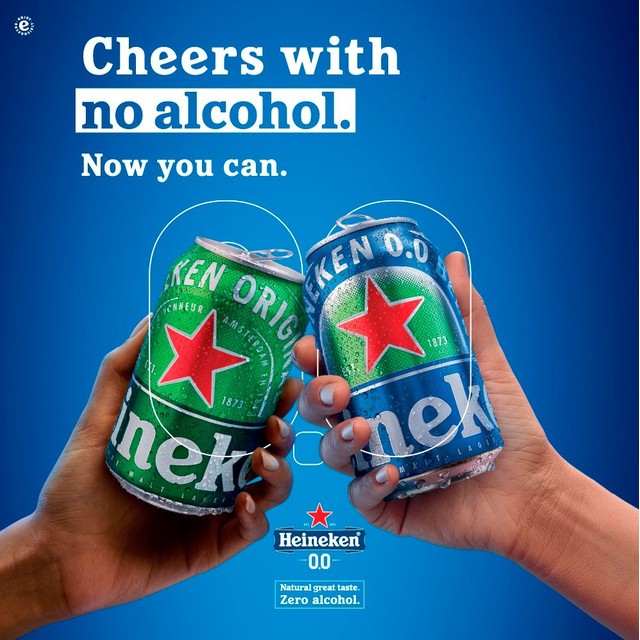 Heineken 0.0 alcohol free beer 330ml can, UK version