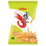 Calbee prawn crackers spicy flavour snack, UK version