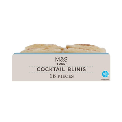 M&S M&S 16 Cocktail Blinis Mini Savoury Pancakes 112g- Buy online at McGrocer