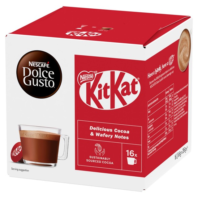 Nescafe Dolce Gusto Kit Kat hot cocoa pods 256g, imported from the UK