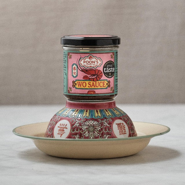 Poon's London Wo Sauce condiment in glass jar, UK version