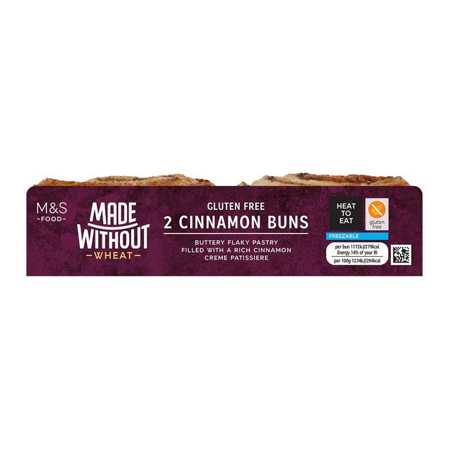 M&S Made Without Wheat Cinnamon Buns 2 Pack, imported from the UK
