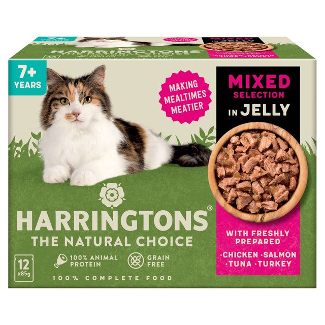 Harringtons Senior Cat Food Mixed in Jelly 12x85g, UK version