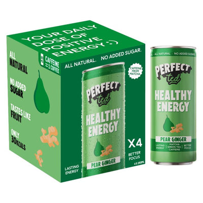 M&S Perfect Ted Natural Energy Pear Ginger Energy Drink 4 x 250ml- Buy online at McGrocer