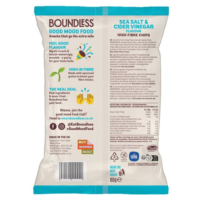 Boundless Sea Salt and Cider Vinegar crisps 80g - British product