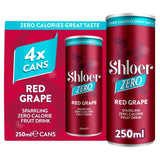 Shloer Zero Red Grape sparkling drink 4 x 250ml (British brand)