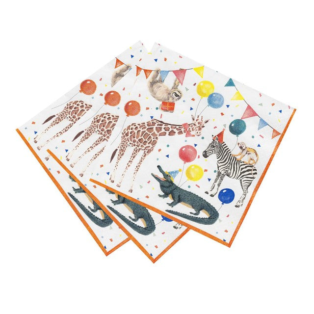 Talking Tables safari animal paper napkins 20 per pack (British brand)