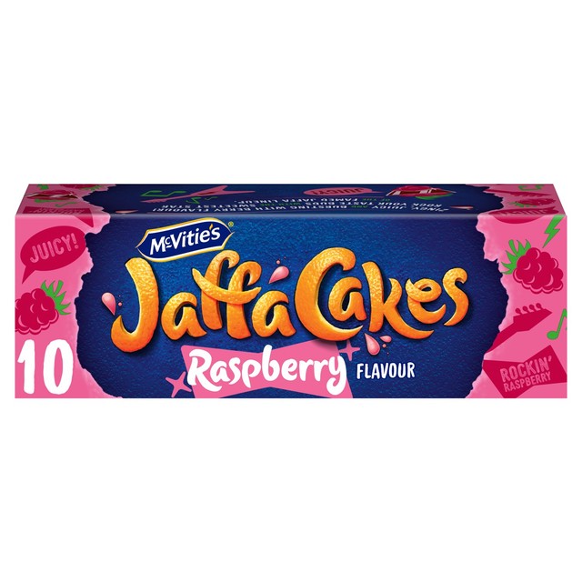 McVitie's Jaffa Cakes Raspberry 10 per pack, imported from the UK