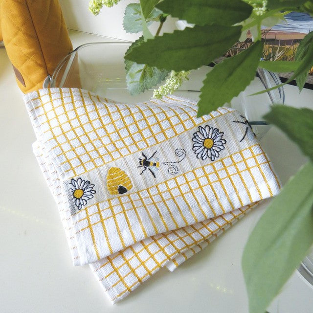 Samuel Lamont Honey Bees Jacquard Tea Towel 50cm x 70cm, imported from the UK