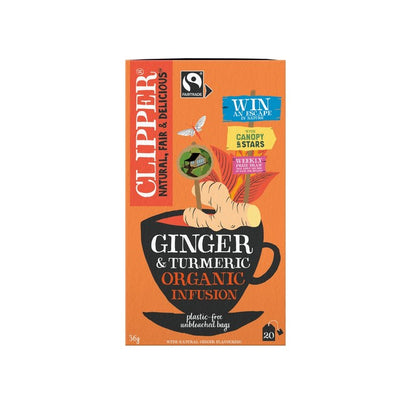 M&S Clipper Restoring Roots Ginger & Turmeric Herbal Tea Bags 20 Bags- Buy online at McGrocer