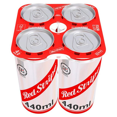 M&S Red Stripe Jamaican Lager Beer Cans 4 x 440ml- Buy online at McGrocer