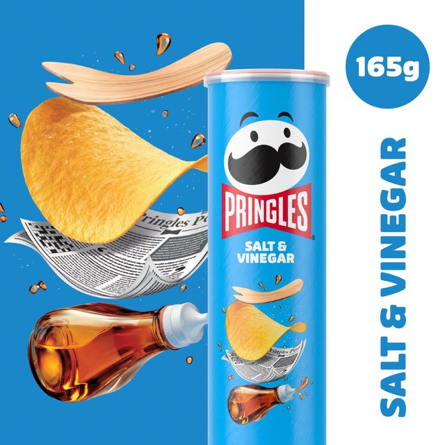 Pringles crisps Salt & Vinegar 165g sharing tube, imported from the UK