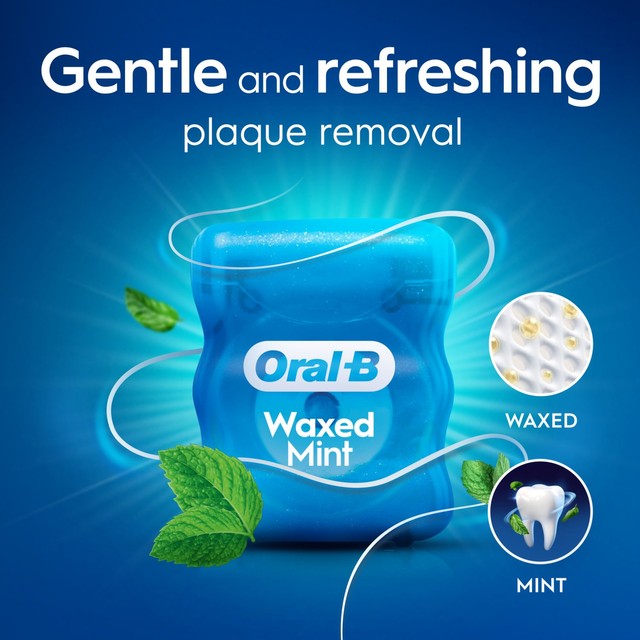 Oral B Satin Tape mint dental floss 25m, imported from the UK