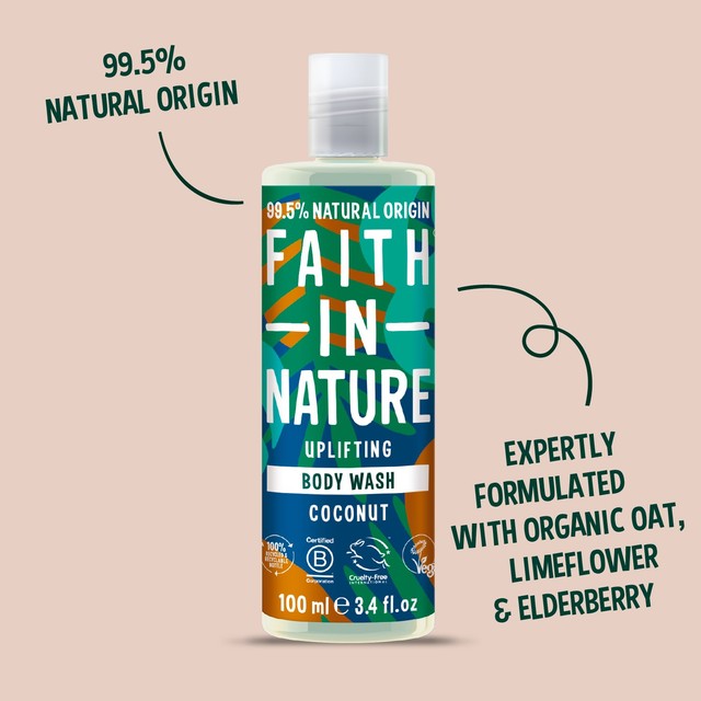 Faith In Nature Body Wash Coconut 100ml - British product