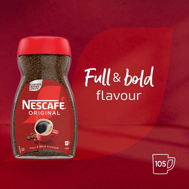 Nescafe Original instant coffee 190g jar, imported from the UK