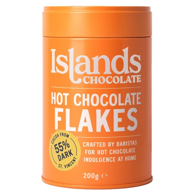 Islands Chocolate 55% dark hot chocolate flakes 200g, UK version