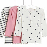 M&S girls tops pink 3 pack 6-9 months, imported from the UK