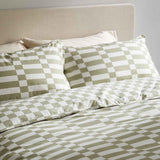 M&S bedding set geometric green super king size (British brand)