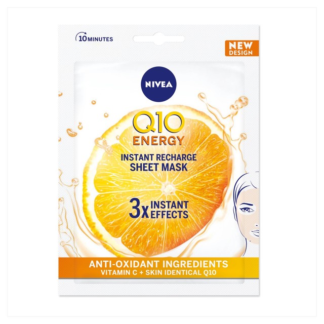 Nivea Q10 Energy Anti-Wrinkle sheet mask, imported from the UK