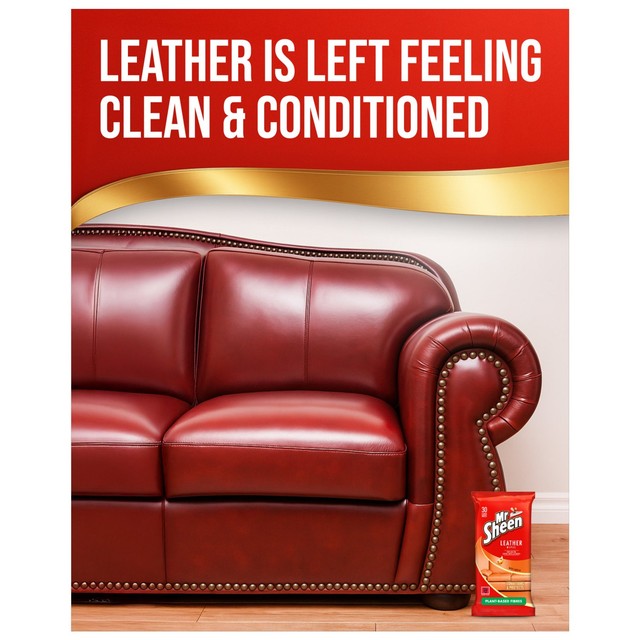 Mr Sheen leather polish wipes 30 pack, imported from the UK