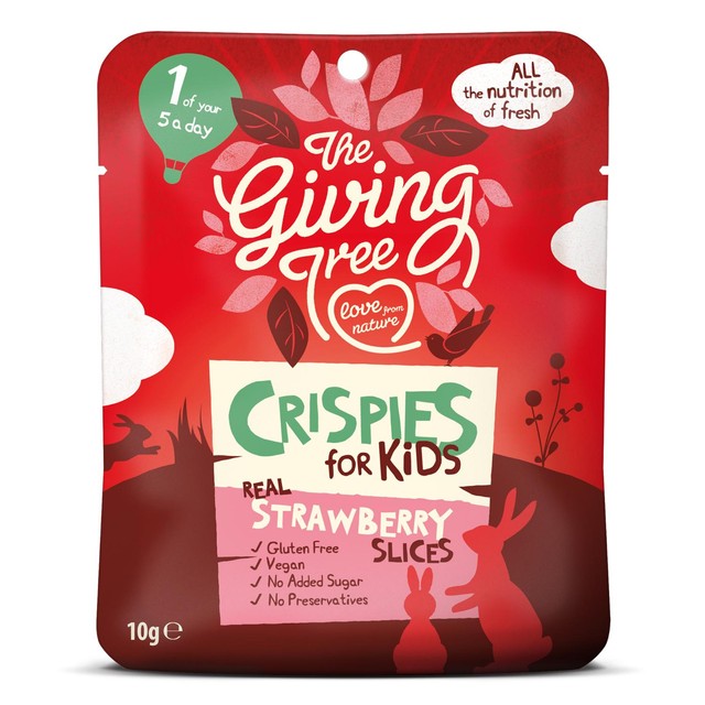 Giving Tree Freeze Dried Strawberry Crispies Kids Fruit Snacks 10g, UK version