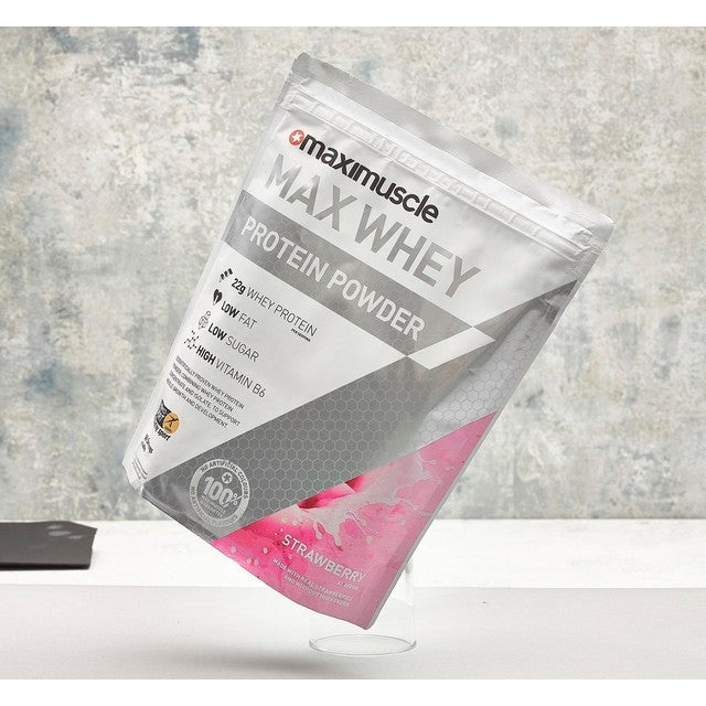 Maximuscle strawberry whey protein powder 420g, imported from the UK