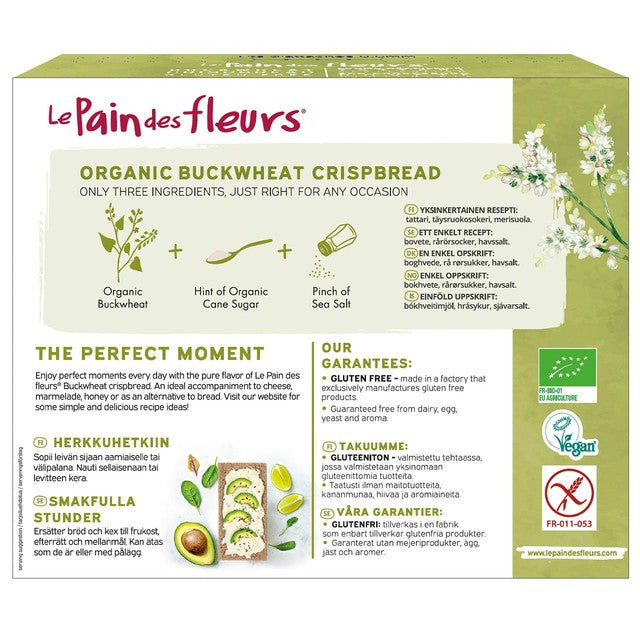 Le Pain Des Fleurs buckwheat crispbread 150g, UK version
