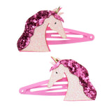 Rex London unicorn glitter hair clips 5cm (British brand)