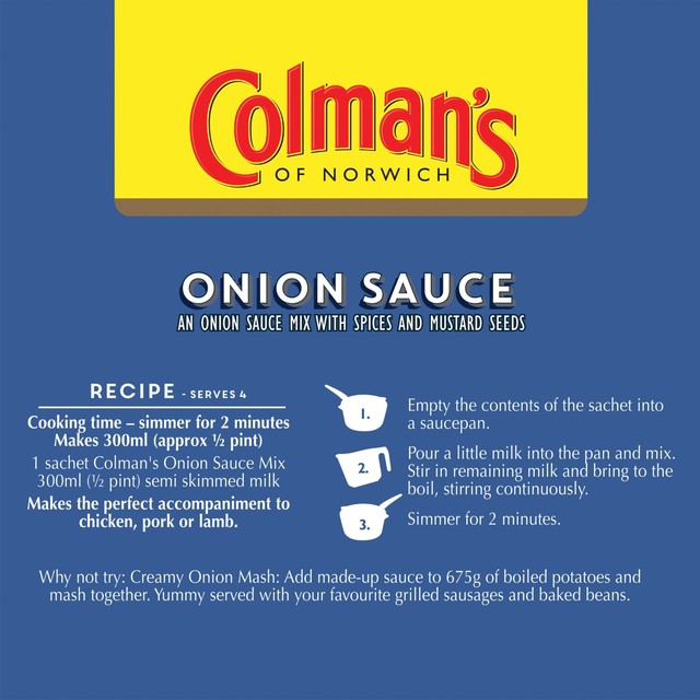 Colman's onion sauce mix sachet - British product