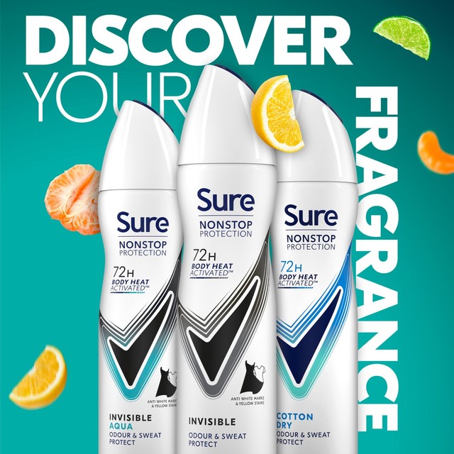 Sure Women antiperspirant deodorant spray Black & White 150ml (British brand)