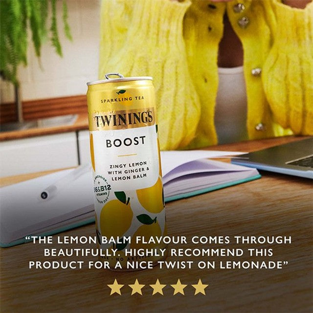 Twinings Sparkling Tea Boost canned drink, imported from the UK