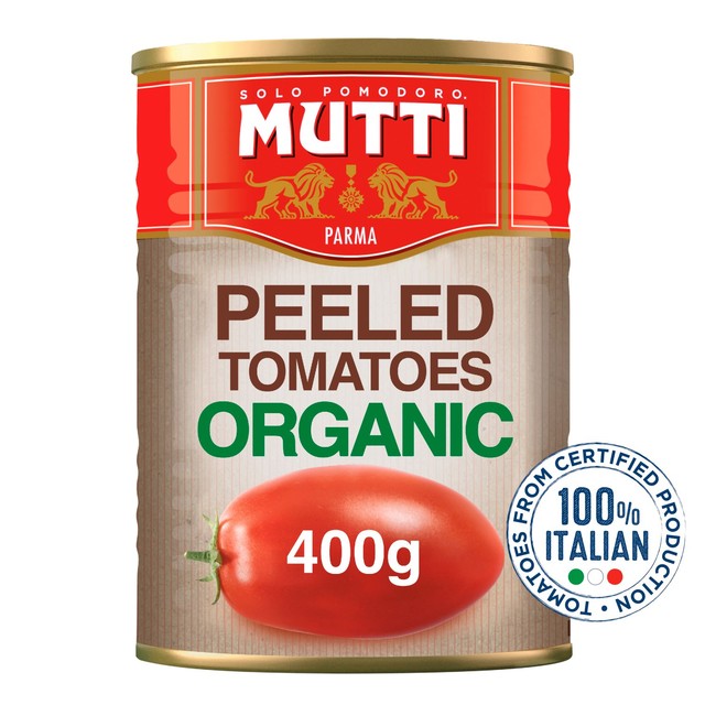 Mutti Organic Plum Italian Peeled Tomatoes 400g, imported from the UK