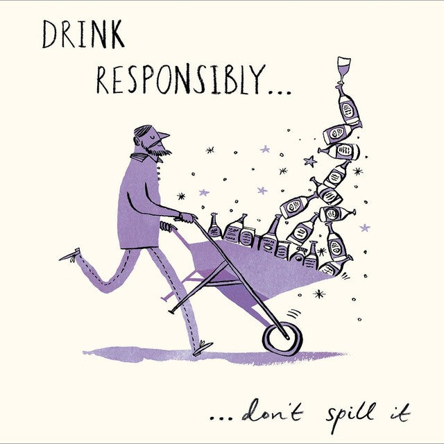 Woodmansterne Drink Responsibly humour birthday card 16.9x16.6cm - British product