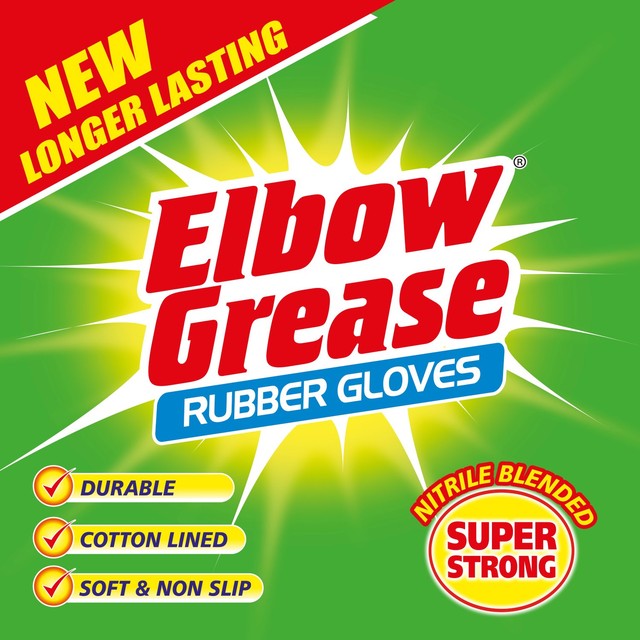 Elbow Grease super strong rubber gloves medium - British product