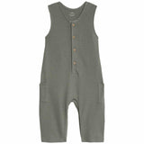 M&S waffle jersey dungaree set in khaki for 0-3 months, imported from the UK