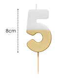 Talking Tables number 5 large gold candle (British brand)